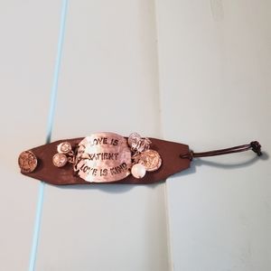Love Is Patient Love is Kind Leather Bracelet